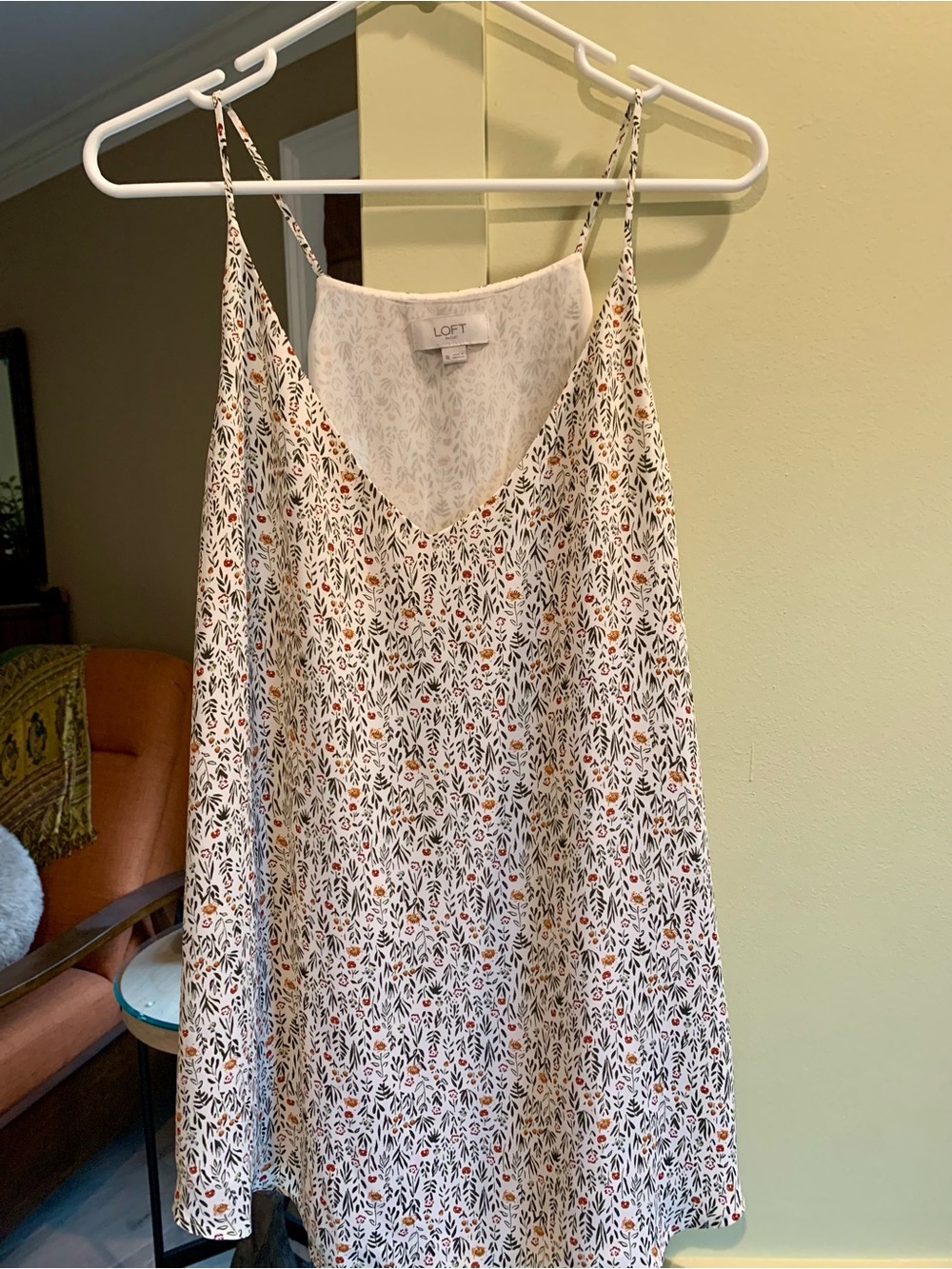 LOFT Outlet Ivory Floral Spaghetti Strap Cami Top